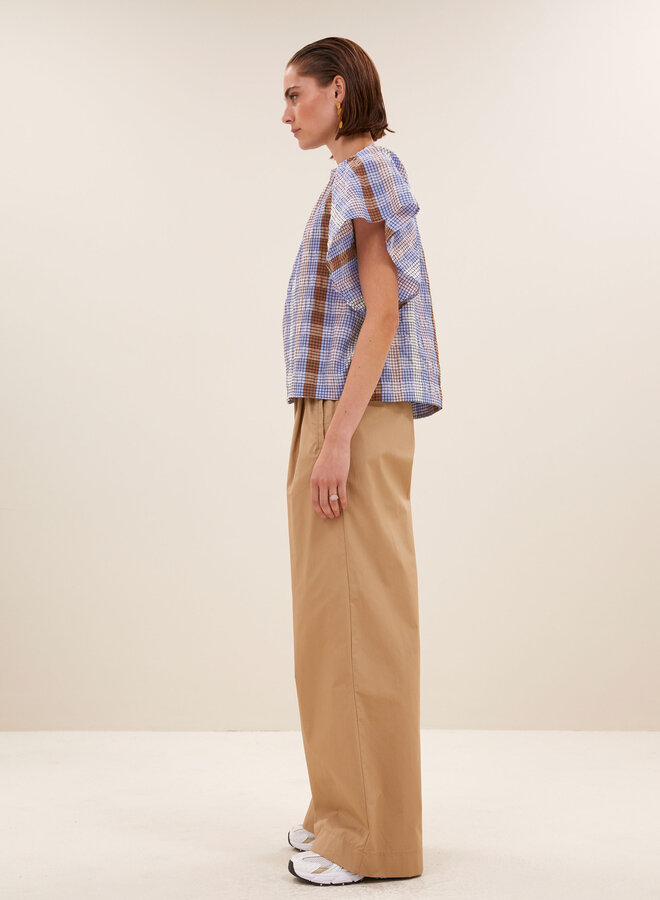 By Bar vina check blouse grid print