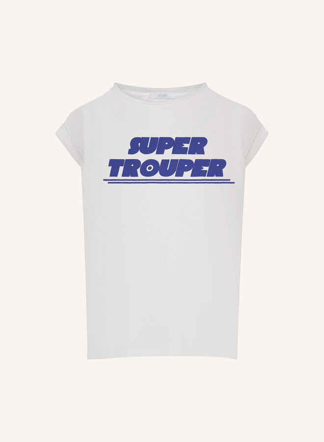 BY BAR thelma super trouper top off white