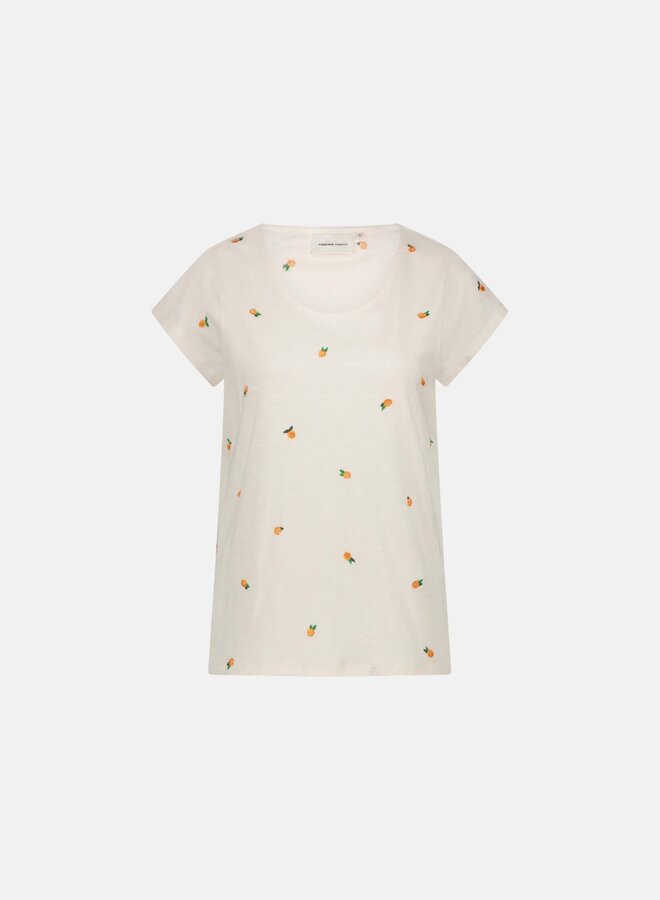 Fabienne C. phil v neck tshirt white orange