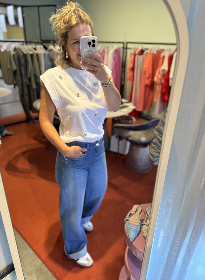 Dante6 sparrow sequins embellished tee white