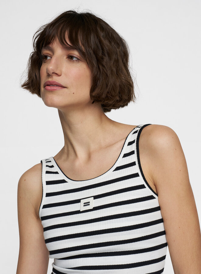 10days ballet top back scoop stripes ecru/black