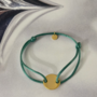 Ellen beekmans armband touwtje met ronde bedel groen