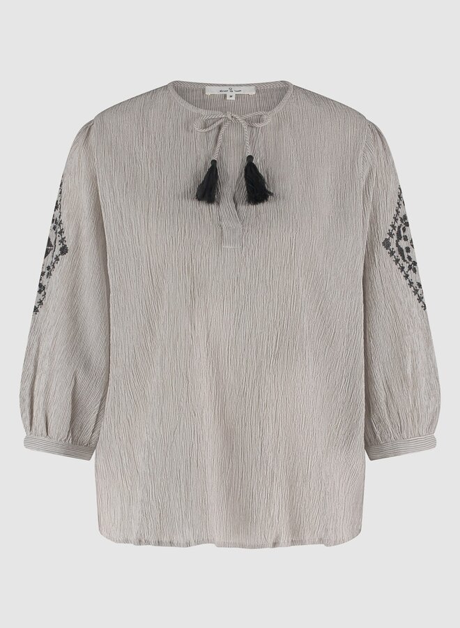 Circle heather blouse nero stripe