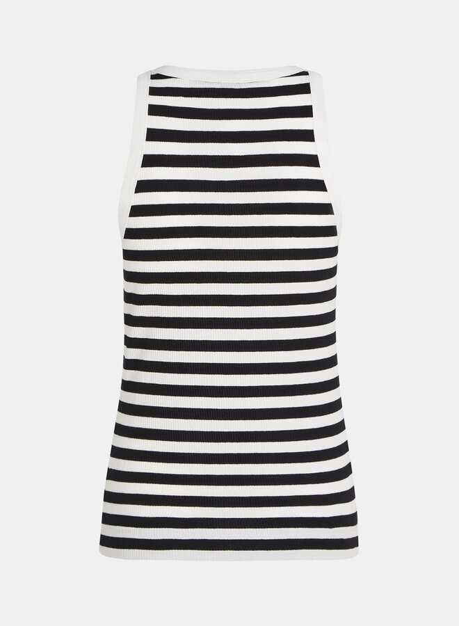 Penn&Ink S25F1581 singlet stripe ecru/black