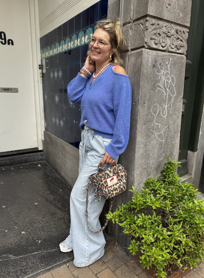 Dante6 imany open shoulder sweat cornflower blue
