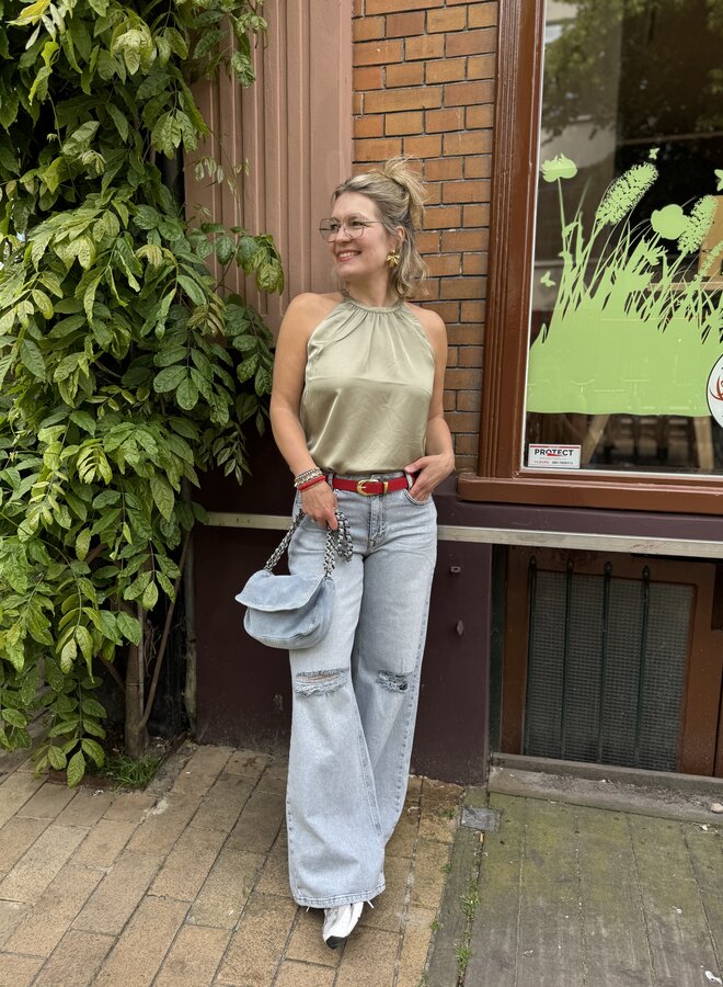 MEW dango X-wide jeans light blue ripped