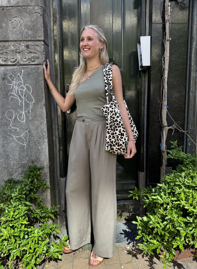 SF anna one shoulder top vetiver