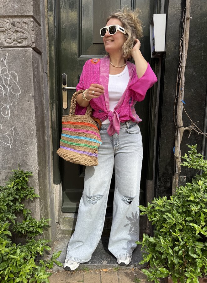 MEW dango X-wide jeans light blue ripped