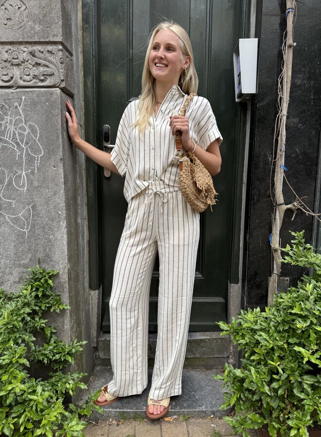 SF viva-gulia striped linen pant sandshell
