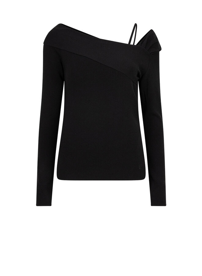 Dante6 wave asymmetric knitted sweater raven