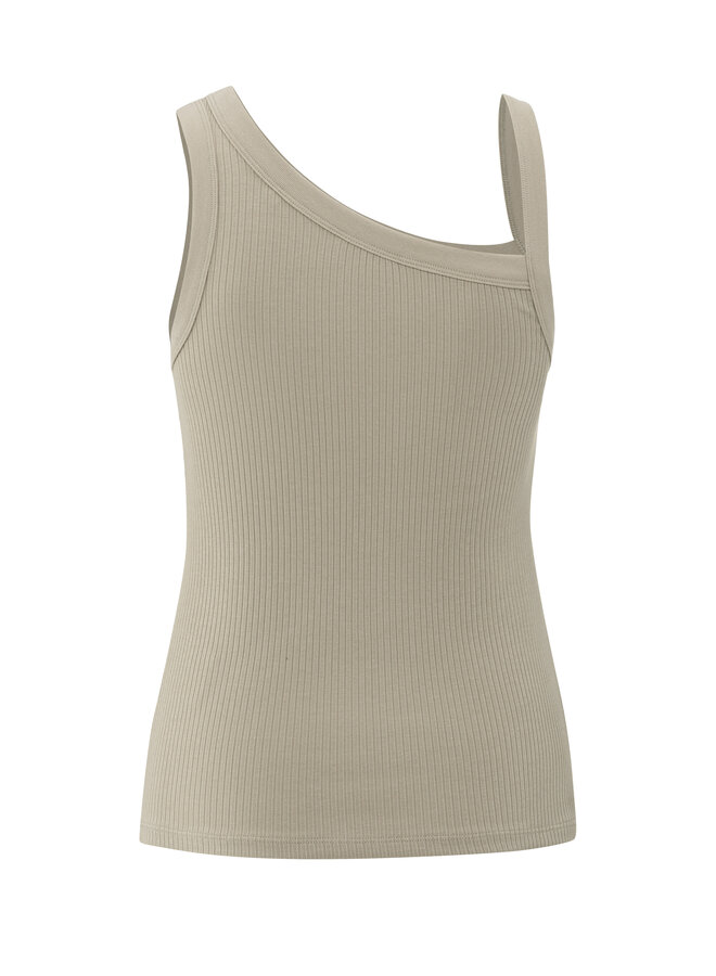 Yaya a-symmetric rib top beige