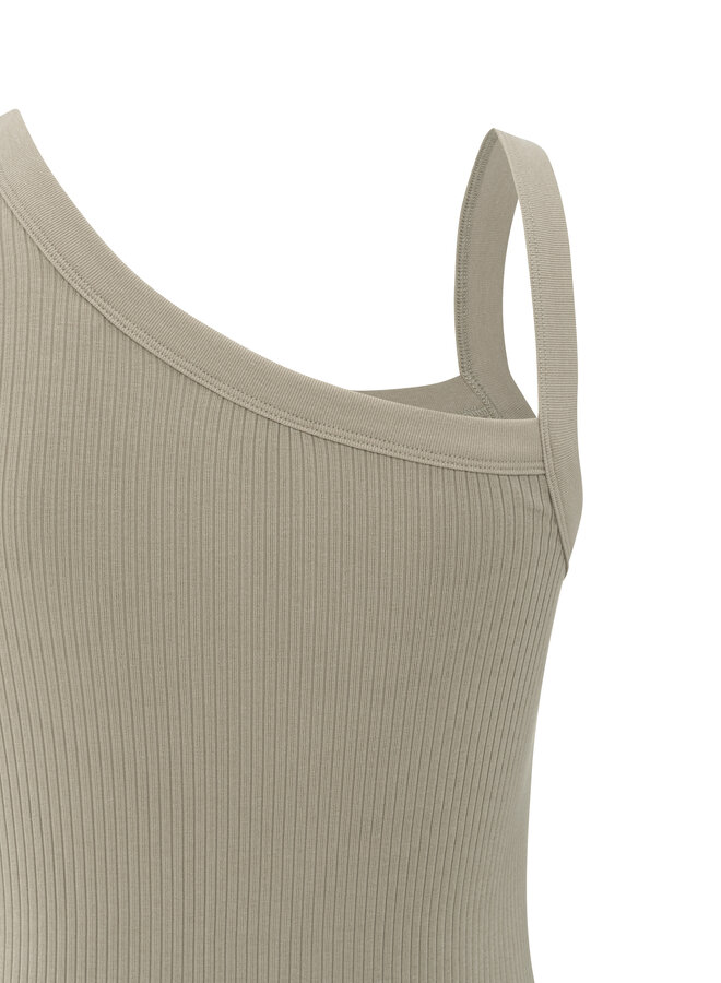 Yaya a-symmetric rib top beige