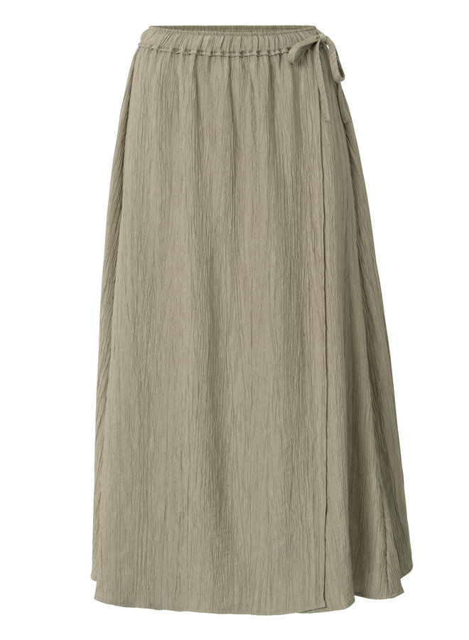 Yaya woven structured midi skirt beige