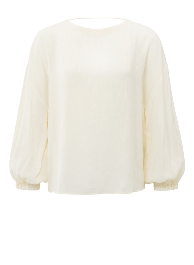 Yaya crinkle top with low back off white