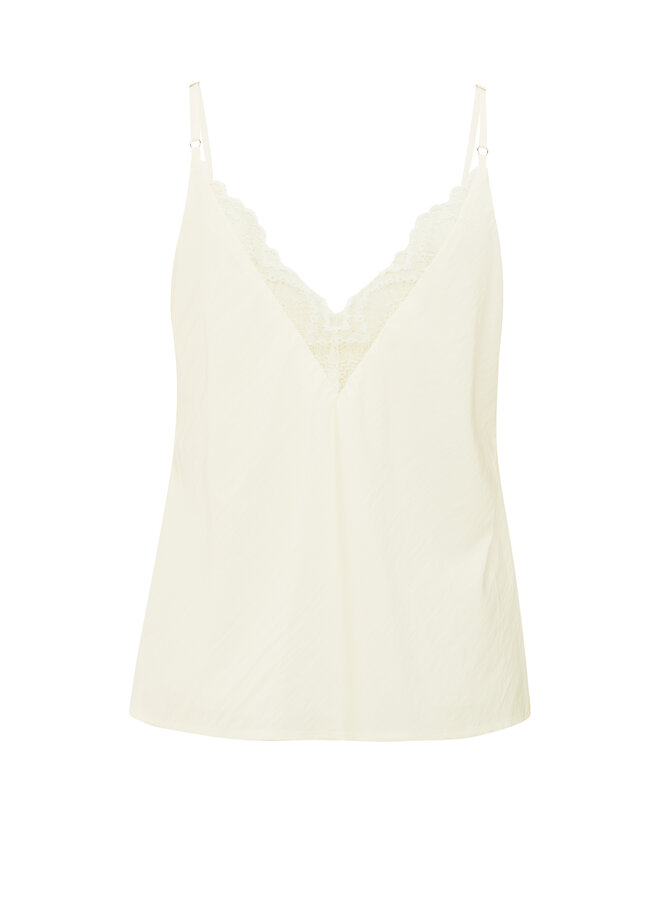 Yaya singlet with lace off white