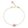 Ellen beekmans fijn armandje met gemstone in kastje roze