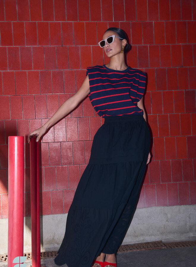 By Bar diede heavy flame french stripe top
