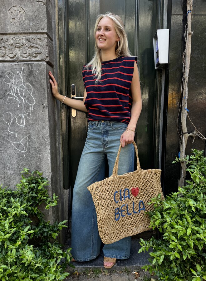 By Bar diede heavy flame french stripe top