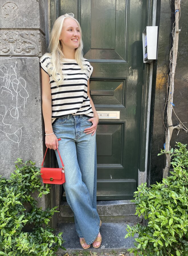By Bar tobi stripe top black stripe