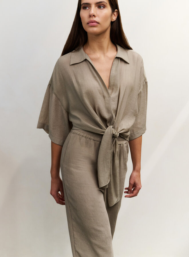 YAYA woven wide leg trousers beige