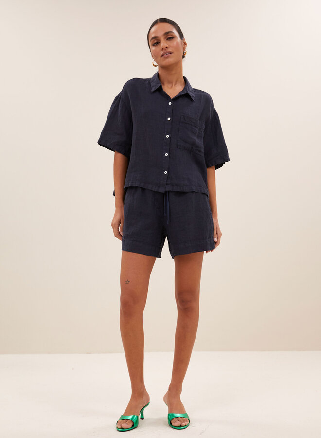 By bar lio linen short midnight