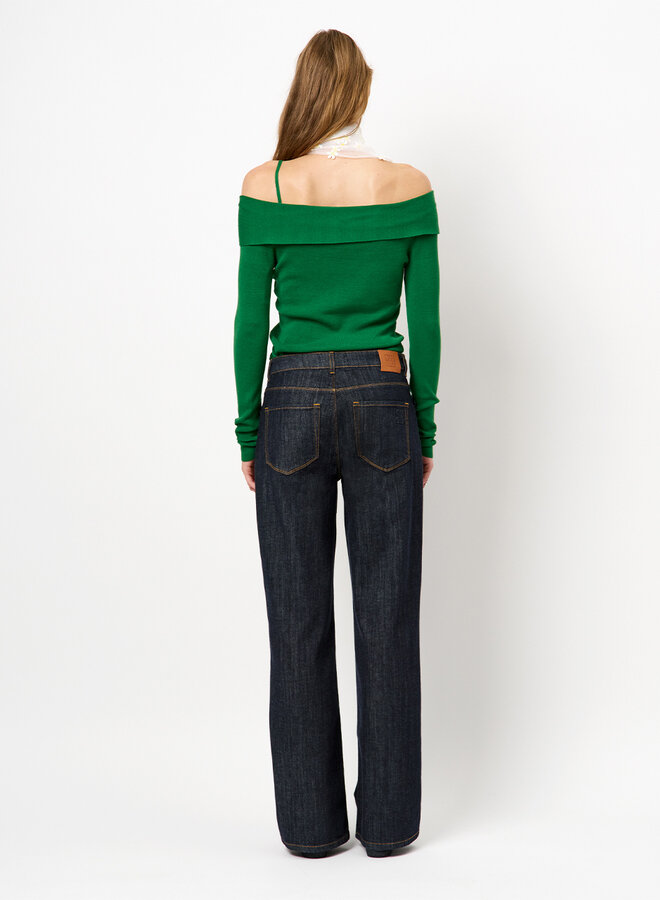 Dante6 wave asymmetric knitted sweater green