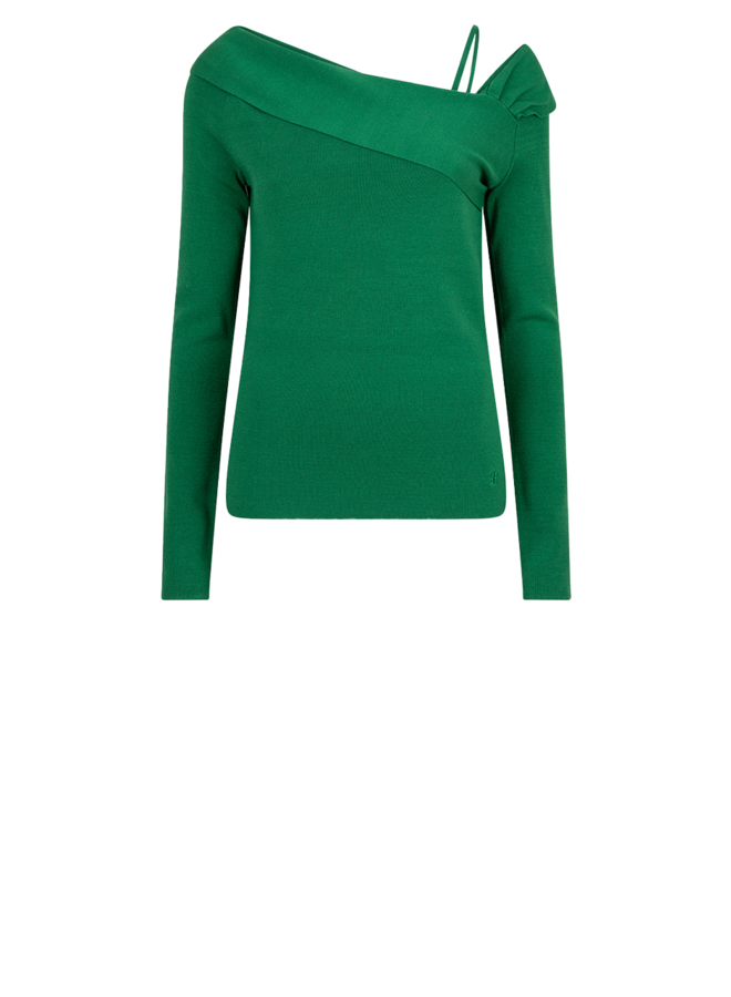 Dante6 wave asymmetric knitted sweater green