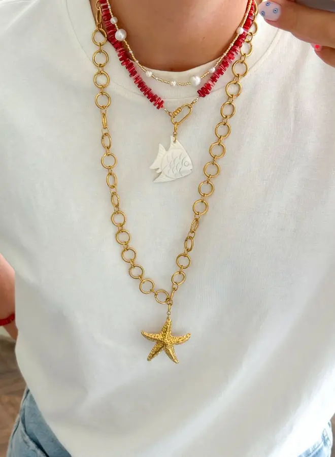 Le Veer riviera red necklace