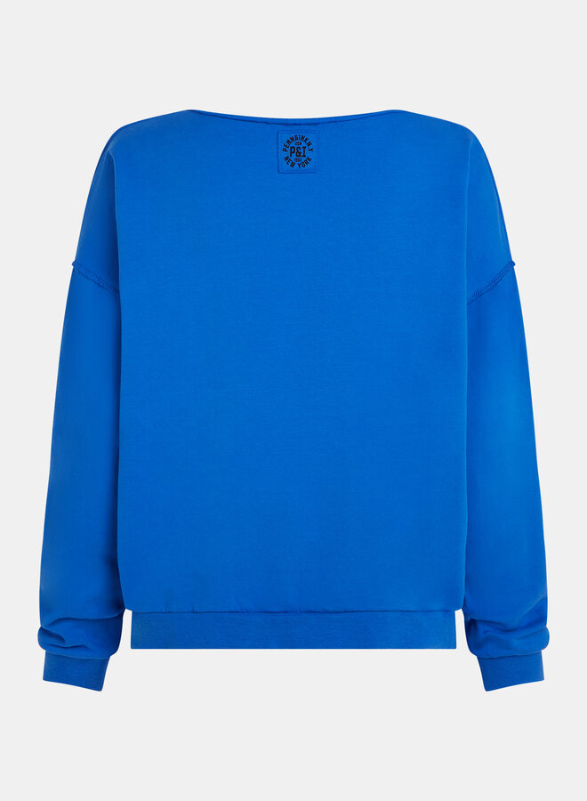 Penn&Ink W25F1703 sweater print royal blue black