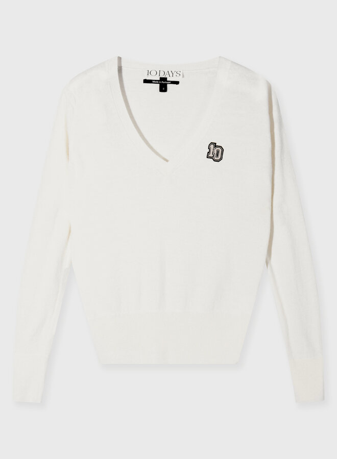 10days v-knit classic cashmere ecru