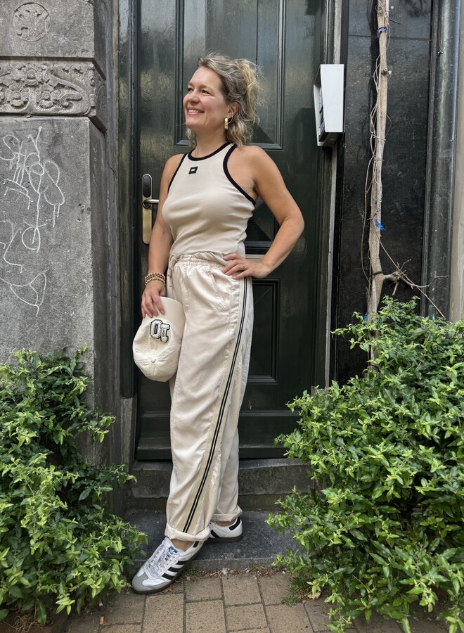 10days wide tapered pants tencel light earth
