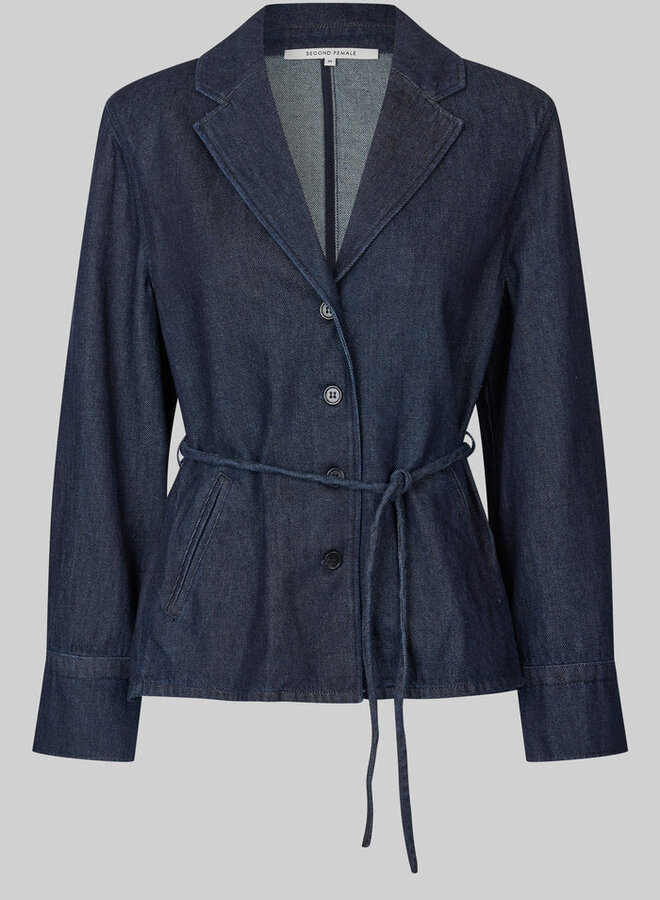 Second F. olane denim shirt blazer dark blue