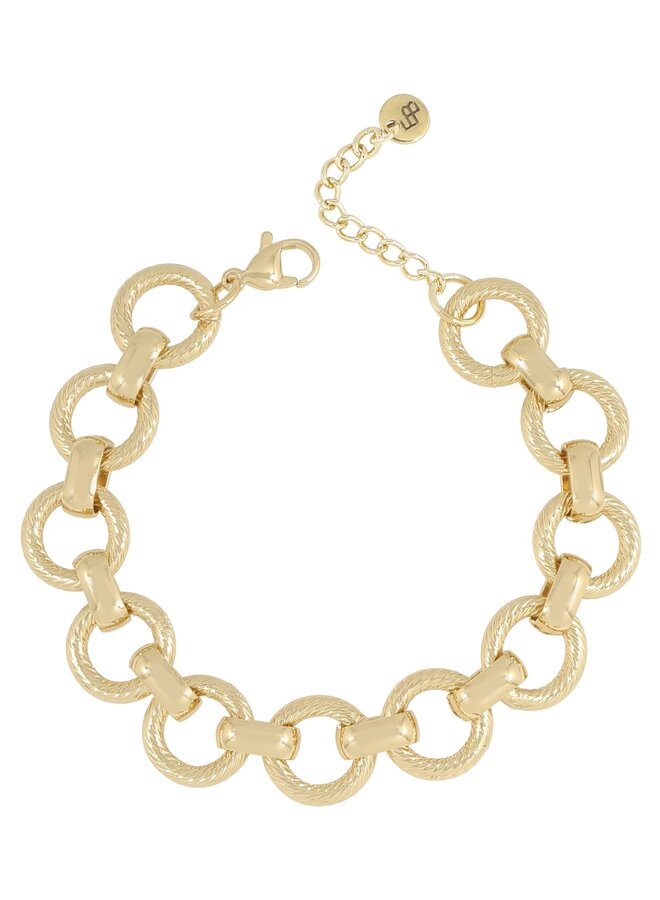 Ellen Beekmans grove ronde schakelarmband met textuur