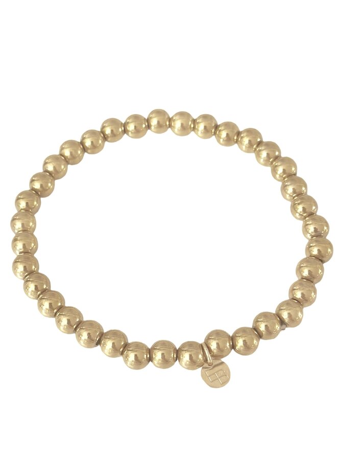 Ellen Beekmans balletjes goud effen armband (L)