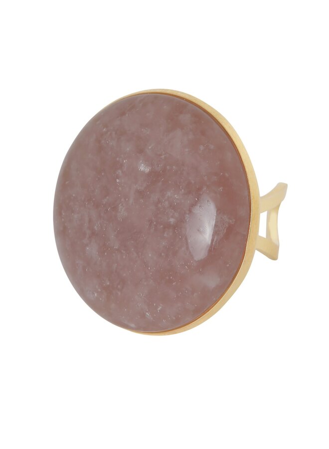 Ellen beekmans ring met grote gemstone x-large warm roze