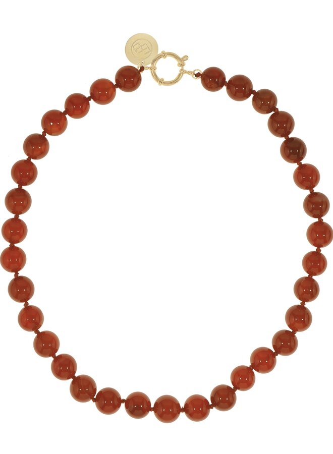 Ellen beekmans gemstone ketting cognac