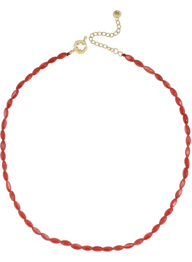 Ellen beekmans schelpenketting rood