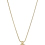 Ellen beekmans lange ketting met gouden hanger met gemstone bruin
