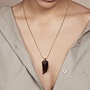Ellen beekmans ketting met obsidiaan hanger taupe