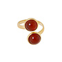 Ellen beekmans vergulde ring met 2 gemstones cognac