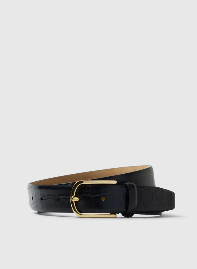 SF fiona leather belt black croco
