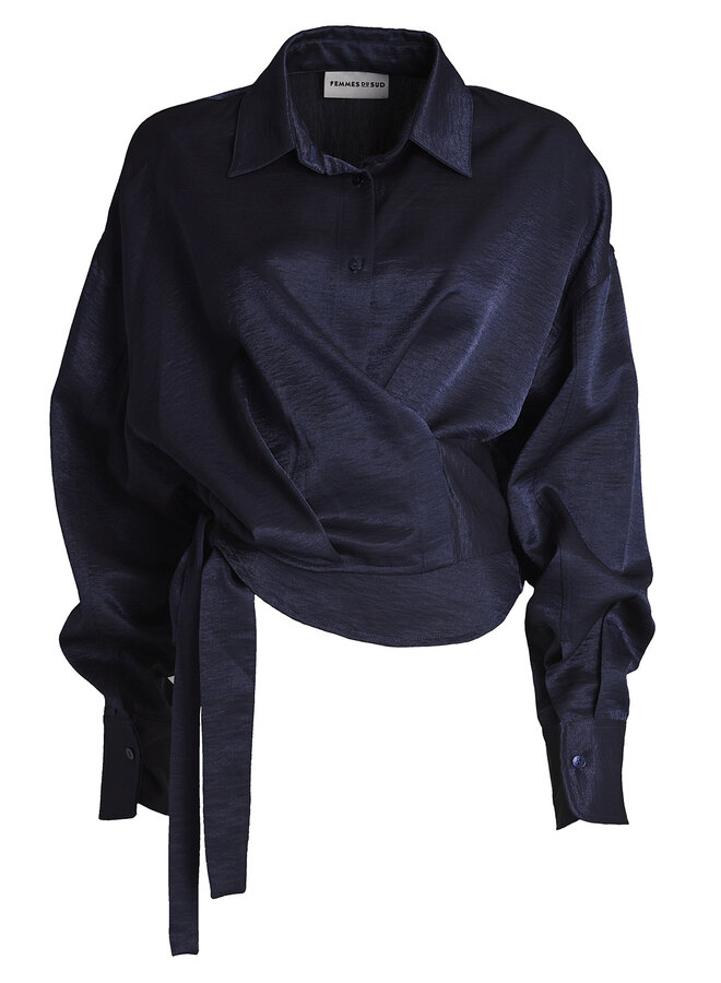 Fds allison satin blouse navy