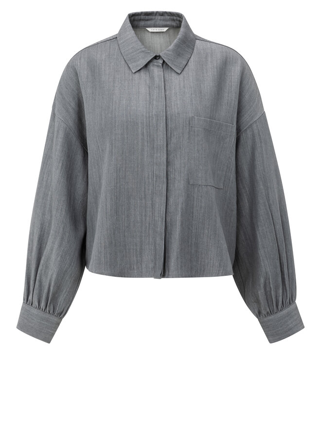 YAYA long sleeve blouse with pocket grey