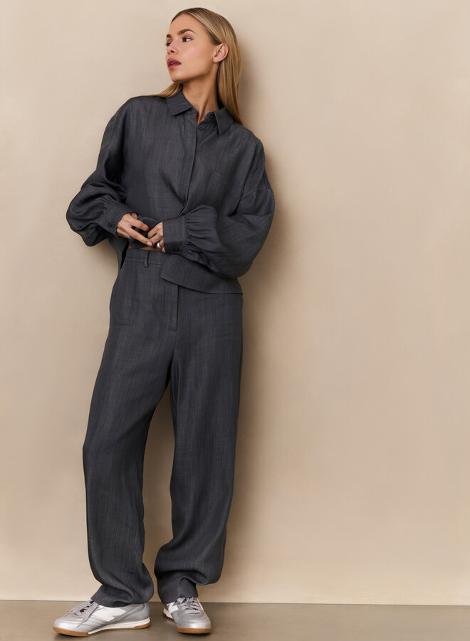 YAYA long sleeve blouse with pocket grey