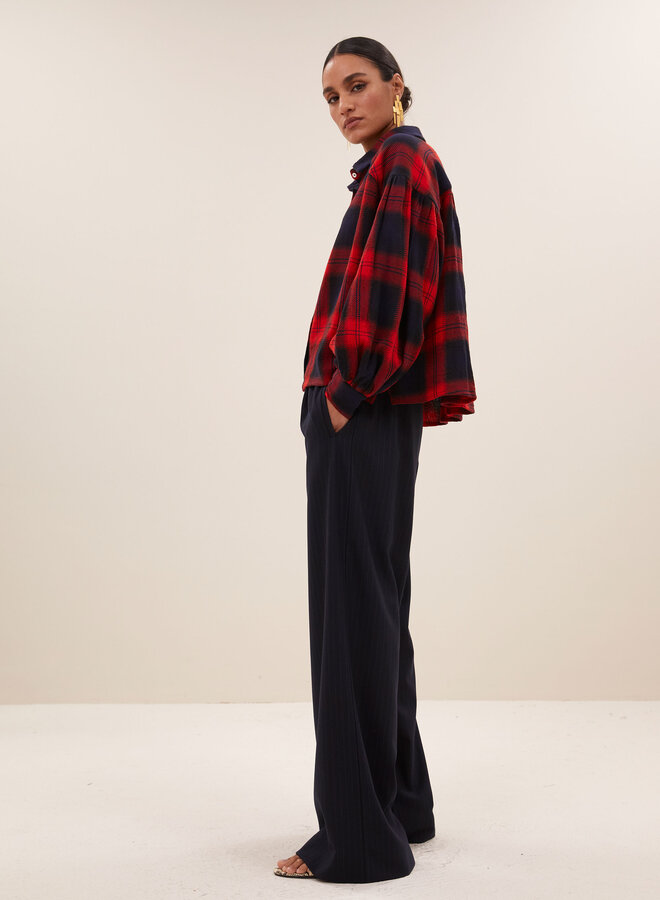 By Bar sarah short red check blouse