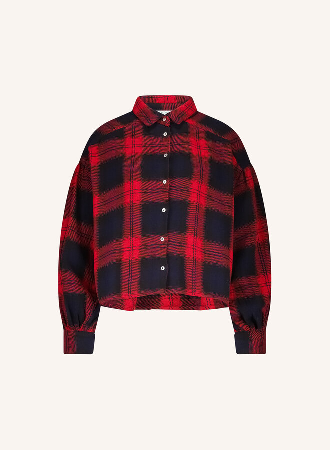 By Bar sarah short red check blouse