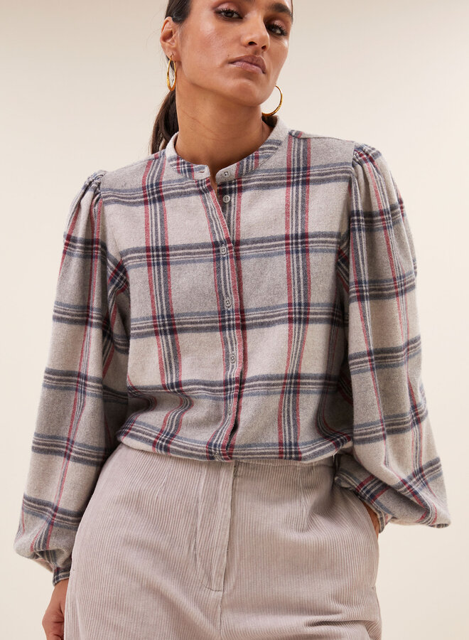 By Bar day check blouse stone check