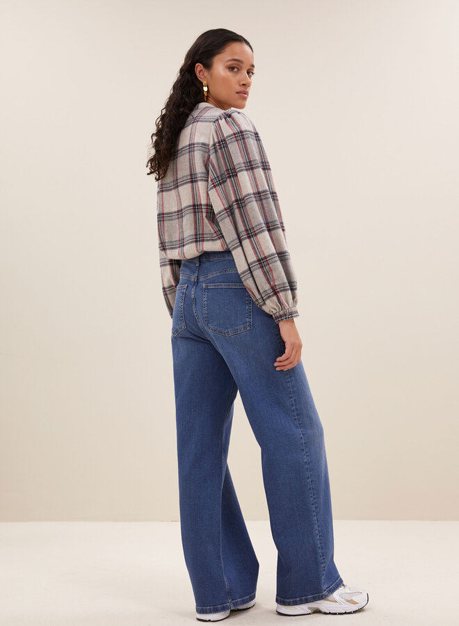 By Bar day check blouse stone check