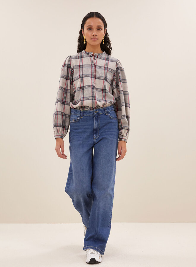 By Bar day check blouse stone check