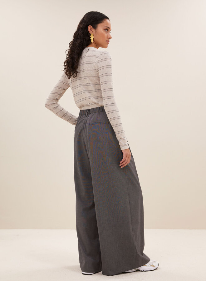 By Bar basic ls pearl stripe top grey